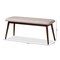 Baxton Studio Flora Light Grey Upholstered Walnut Finished Wood Dining Bench 157-9550 - alternate 5